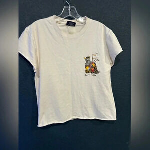 Vintage College of Wooster Fightin' Scots Bagpiper Women S Shirt White JanSport